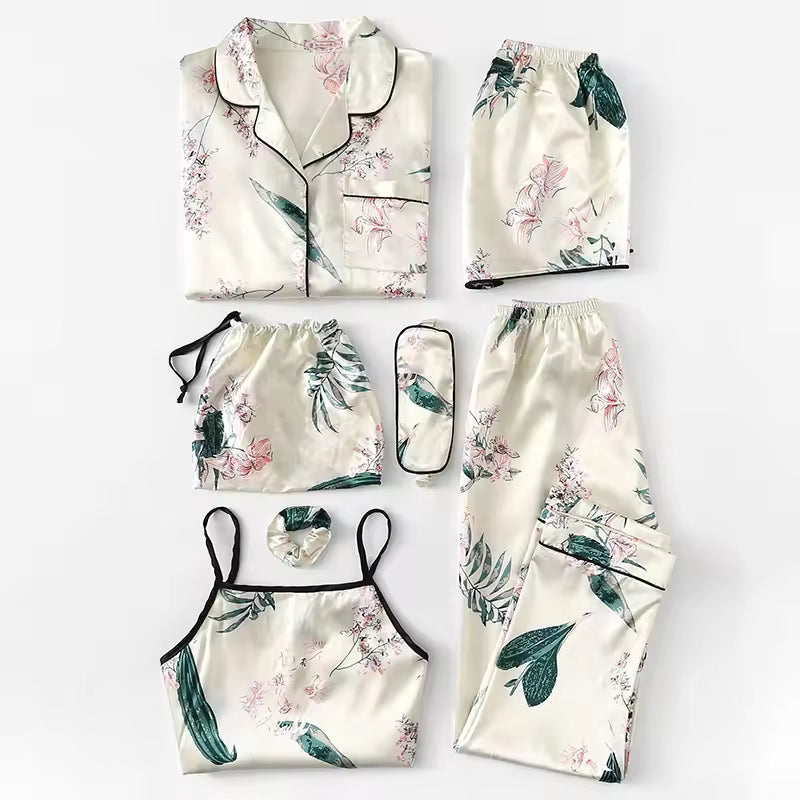 Luxe 7‑Piece Satin Ensemble