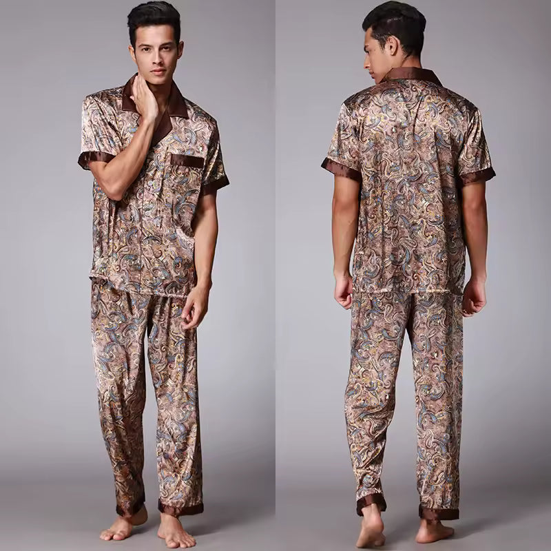 Satin Casual Print PJ Set
