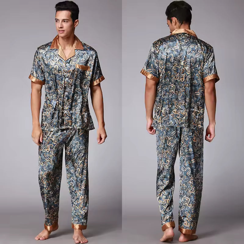 Satin Casual Print PJ Set