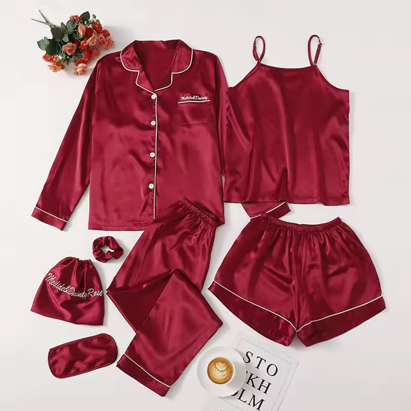 Luxe 7‑Piece Satin Ensemble