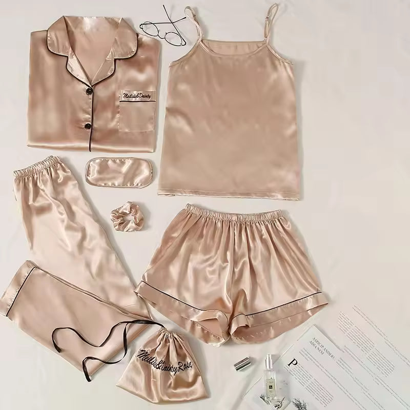 Luxe 7‑Piece Satin Ensemble